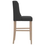 vidaXL Scaune de bar, 2 buc., lemn masiv de hevea și textil vidaXL Scaune de bar, 2 buc., lemn masiv de hevea și textil