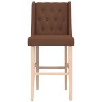 vidaXL Scaune de bar, 2 buc., lemn masiv de hevea și textil vidaXL Scaune de bar, 2 buc., lemn masiv de hevea și textil