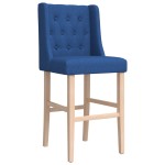 vidaXL Scaune de bar, 2 buc., lemn masiv de hevea și textil vidaXL Scaune de bar, 2 buc., lemn masiv de hevea și textil