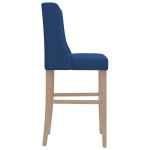 vidaXL Scaune de bar, 2 buc., lemn masiv de hevea și textil vidaXL Scaune de bar, 2 buc., lemn masiv de hevea și textil