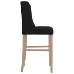 vidaXL Scaune de bar, 2 buc., lemn masiv de hevea și textil vidaXL Scaune de bar, 2 buc., lemn masiv de hevea și textil