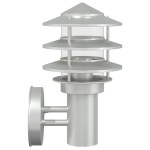 vidaXL Corpuri de iluminat exterior de perete 2 buc argintiu oțel inox vidaXL Corpuri de iluminat exterior de perete 2 buc argintiu oțel inox