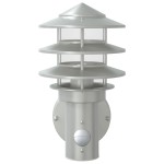 vidaXL Lampă de perete exterior cu senzor, argintiu, oțel inoxidabil