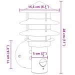 vidaXL Lămpi exterioare de perete cu senzor 2 buc. argintiu, oțel inox vidaXL Lămpi exterioare de perete cu senzor 2 buc. argintiu, oțel inox