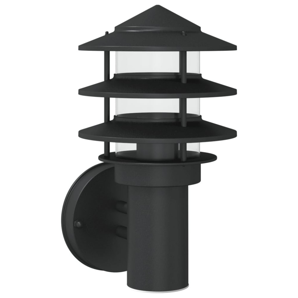 vidaXL Lampă exterioară de perete, negru, oțel inoxidabil