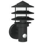 vidaXL Lampă exterioară de perete cu senzor, negru, oțel inoxidabil vidaXL Lampă exterioară de perete cu senzor, negru, oțel inoxidabil