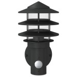 vidaXL Lampă exterioară de perete cu senzor, negru, oțel inoxidabil vidaXL Lampă exterioară de perete cu senzor, negru, oțel inoxidabil