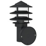 vidaXL Lampă exterioară de perete cu senzor, negru, oțel inoxidabil vidaXL Lampă exterioară de perete cu senzor, negru, oțel inoxidabil