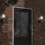 vidaXL Lămpi exterioare de perete cu senzori, 2 buc., negru, oțel inox vidaXL Lămpi exterioare de perete cu senzori, 2 buc., negru, oțel inox