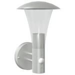 vidaXL Lampă de perete exterior cu senzor, argintiu, oțel inoxidabil vidaXL Lampă de perete exterior cu senzor, argintiu, oțel inoxidabil