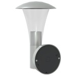 vidaXL Lămpi exterioare de perete cu senzor 2 buc. argintiu, oțel inox vidaXL Lămpi exterioare de perete cu senzor 2 buc. argintiu, oțel inox