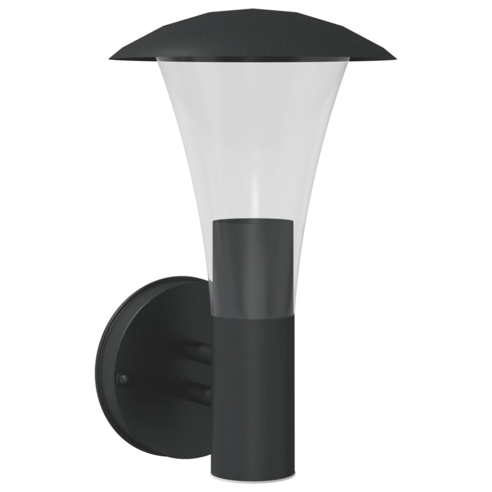 vidaXL Lampă exterioară de perete, negru, oțel inoxidabil