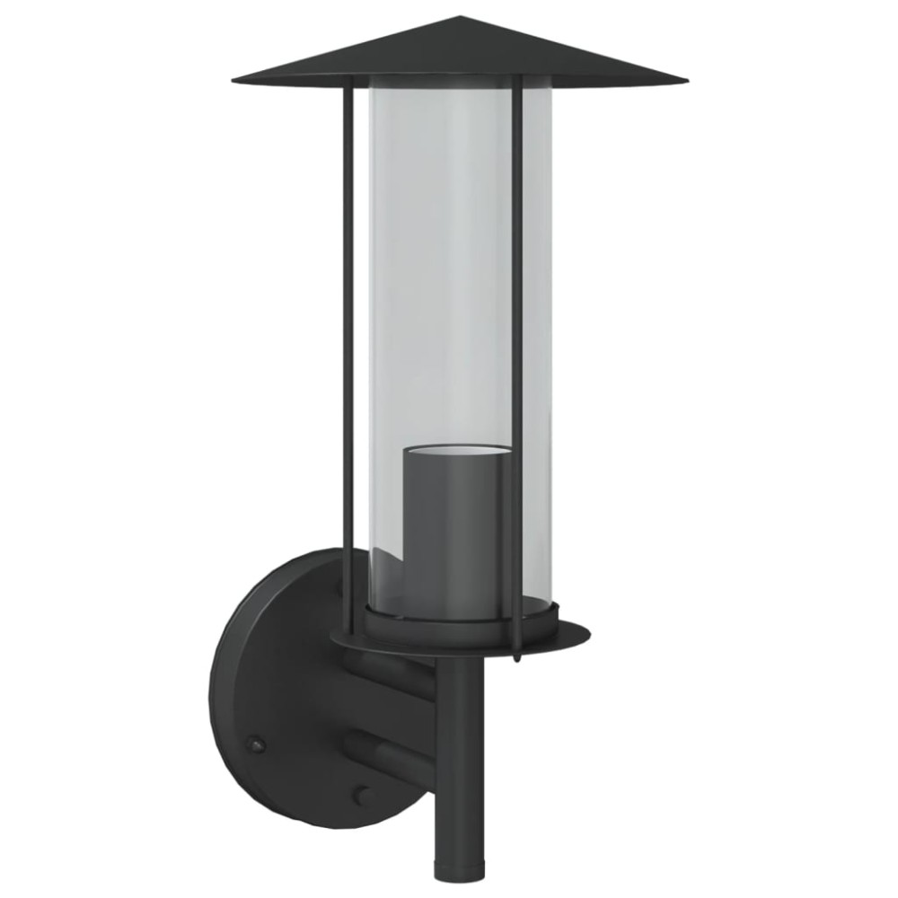 vidaXL Lampă exterioară de perete, negru, oțel inoxidabil