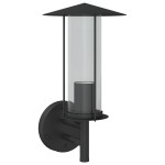 vidaXL Lampă exterioară de perete, negru, oțel inoxidabil vidaXL Lampă exterioară de perete, negru, oțel inoxidabil
