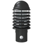 vidaXL Lampă exterioară de perete cu senzor, negru, oțel inoxidabil vidaXL Lampă exterioară de perete cu senzor, negru, oțel inoxidabil