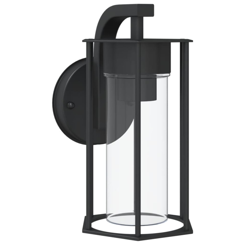 vidaXL Lampă exterioară de perete, negru, oțel inoxidabil