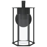 vidaXL Lampă exterioară de perete, negru, oțel inoxidabil