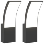 vidaXL Lămpi exterioare de perete cu LED 2 buc. negru, aluminiu turnat vidaXL Lămpi exterioare de perete cu LED 2 buc. negru, aluminiu turnat