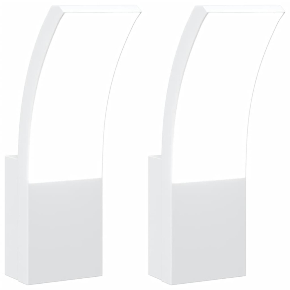 vidaXL Lămpi exterioare de perete cu LED 2 buc. alb, aluminiu turnat