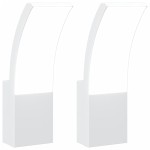 vidaXL Lămpi exterioare de perete cu LED 2 buc. alb, aluminiu turnat
