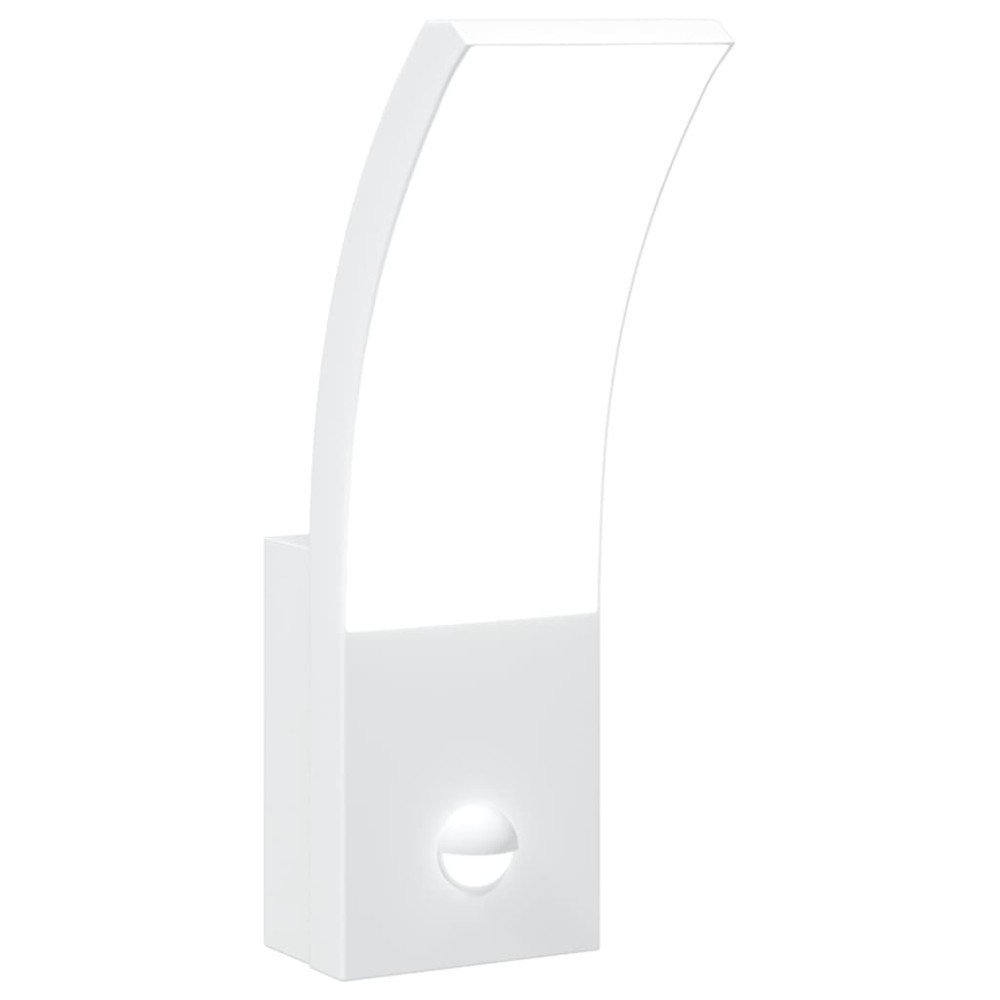 vidaXL Lampă exterioară de perete cu LED/senzor, alb, aluminiu turnat