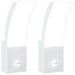 vidaXL Lămpi exterioare de perete LED/senzor 2 buc alb aluminiu turnat vidaXL Lămpi exterioare de perete LED/senzor 2 buc alb aluminiu turnat