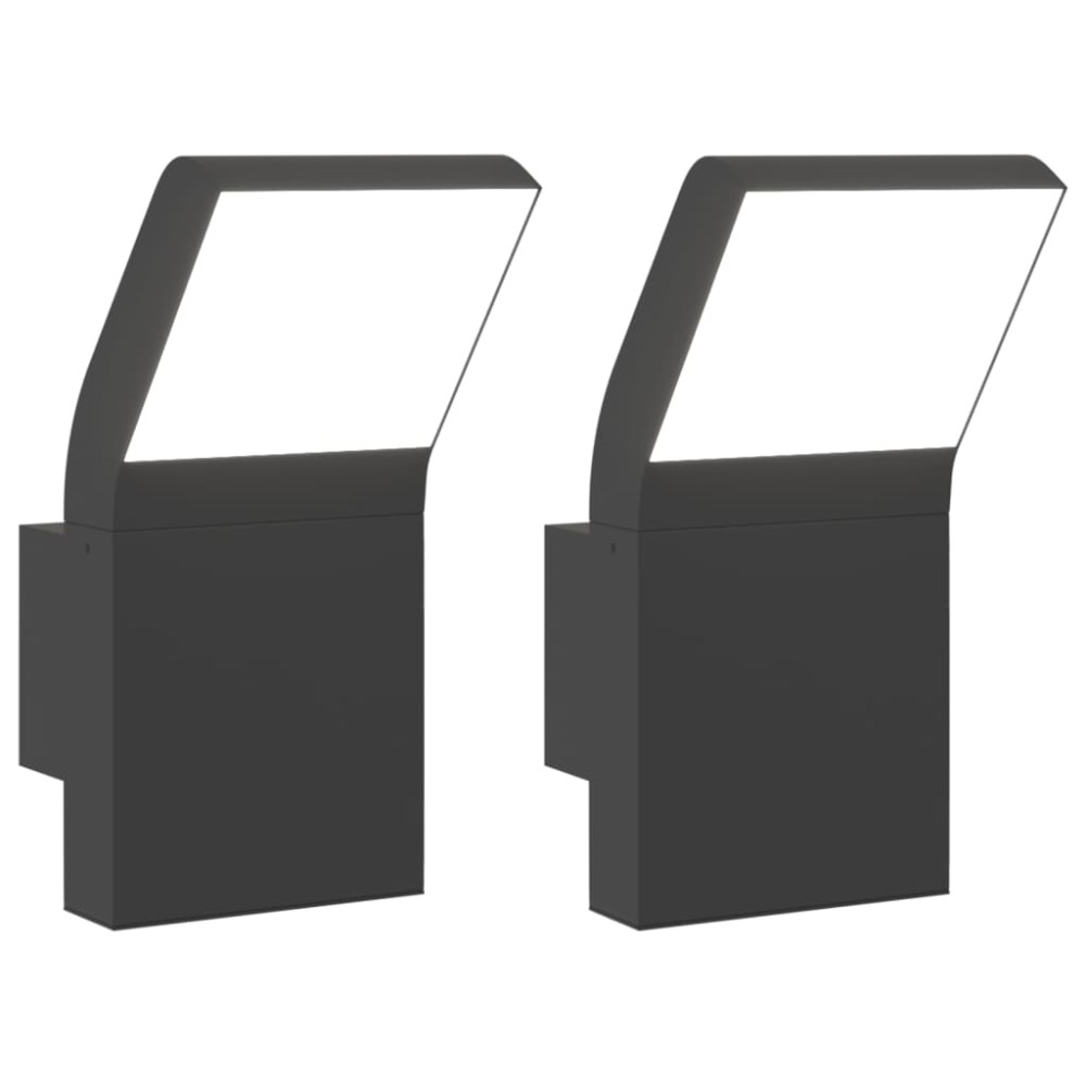 vidaXL Lămpi exterioare de perete cu LED 2 buc. negru, aluminiu turnat
