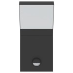 vidaXL Lampă exterioară de perete cu LED/senzor, negru aluminiu turnat vidaXL Lampă exterioară de perete cu LED/senzor, negru aluminiu turnat