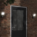 vidaXL Lămpi exterioare de perete cu LED/senzor 2 buc. negru aluminiu vidaXL Lămpi exterioare de perete cu LED/senzor 2 buc. negru aluminiu