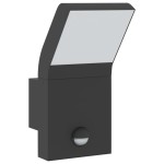 vidaXL Lămpi exterioare de perete cu LED/senzor 2 buc. negru aluminiu vidaXL Lămpi exterioare de perete cu LED/senzor 2 buc. negru aluminiu