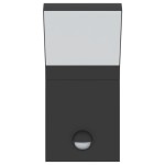 vidaXL Lămpi exterioare de perete cu LED/senzor 2 buc. negru aluminiu vidaXL Lămpi exterioare de perete cu LED/senzor 2 buc. negru aluminiu