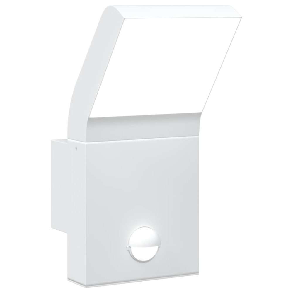 vidaXL Lampă exterioară de perete cu LED/senzor, alb, aluminiu turnat