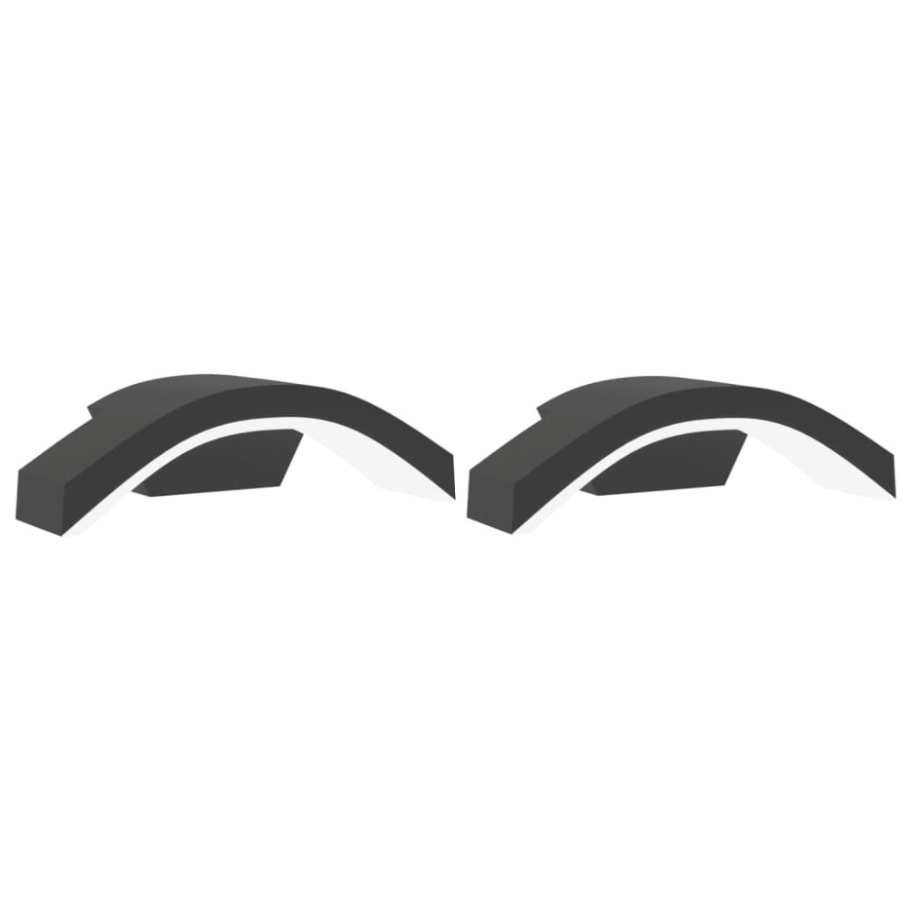 vidaXL Lămpi exterioare de perete cu LED 2 buc. negru, aluminiu turnat