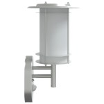 vidaXL Lămpi exterioare de perete cu senzor 2 buc. argintiu, oțel inox vidaXL Lămpi exterioare de perete cu senzor 2 buc. argintiu, oțel inox