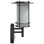 vidaXL Lămpi exterioare de perete cu senzori, 2 buc., negru, oțel inox vidaXL Lămpi exterioare de perete cu senzori, 2 buc., negru, oțel inox