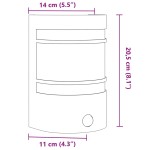 vidaXL Lămpi exterioare de perete cu senzor 2 buc. argintiu, oțel inox