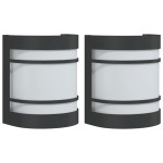 vidaXL Corpuri de iluminat exterior de perete 2 buc argintiu oțel inox vidaXL Corpuri de iluminat exterior de perete 2 buc argintiu oțel inox
