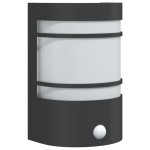 vidaXL Lampă exterioară de perete cu senzor, negru, oțel inoxidabil vidaXL Lampă exterioară de perete cu senzor, negru, oțel inoxidabil