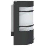 vidaXL Lampă exterioară de perete cu senzor, negru, oțel inoxidabil vidaXL Lampă exterioară de perete cu senzor, negru, oțel inoxidabil