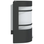 vidaXL Lămpi exterioare de perete cu senzori, 2 buc., negru, oțel inox vidaXL Lămpi exterioare de perete cu senzori, 2 buc., negru, oțel inox
