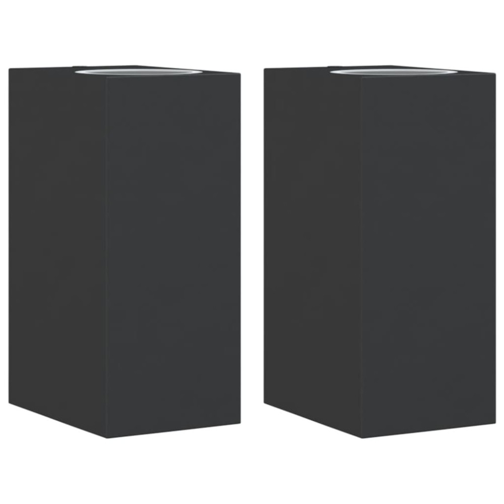 vidaXL Lămpi exterioare de perete cu LED 2 buc. negru, aluminiu turnat