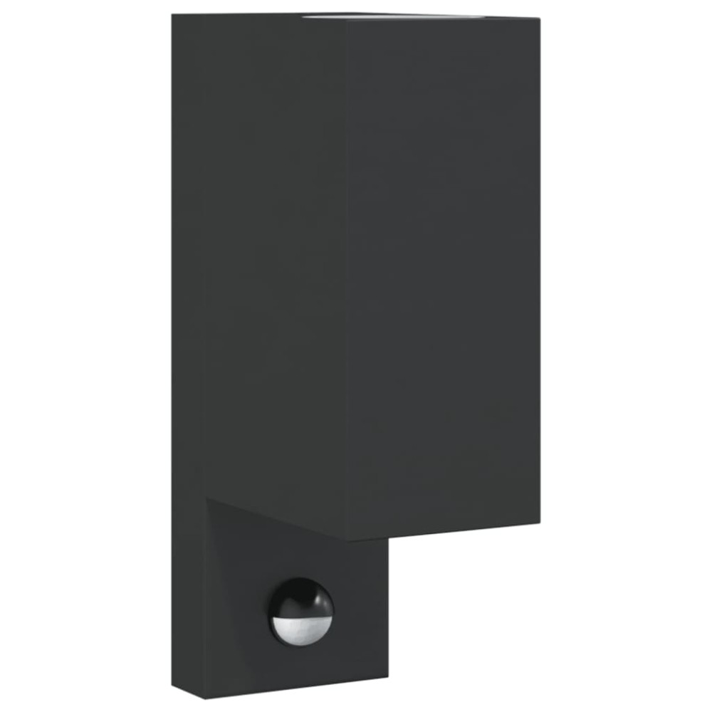 vidaXL Lampă exterioară de perete cu LED/senzor, negru aluminiu turnat