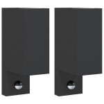 vidaXL Lămpi exterioare de perete senzori 2 buc. negru aluminiu turnat vidaXL Lămpi exterioare de perete senzori 2 buc. negru aluminiu turnat