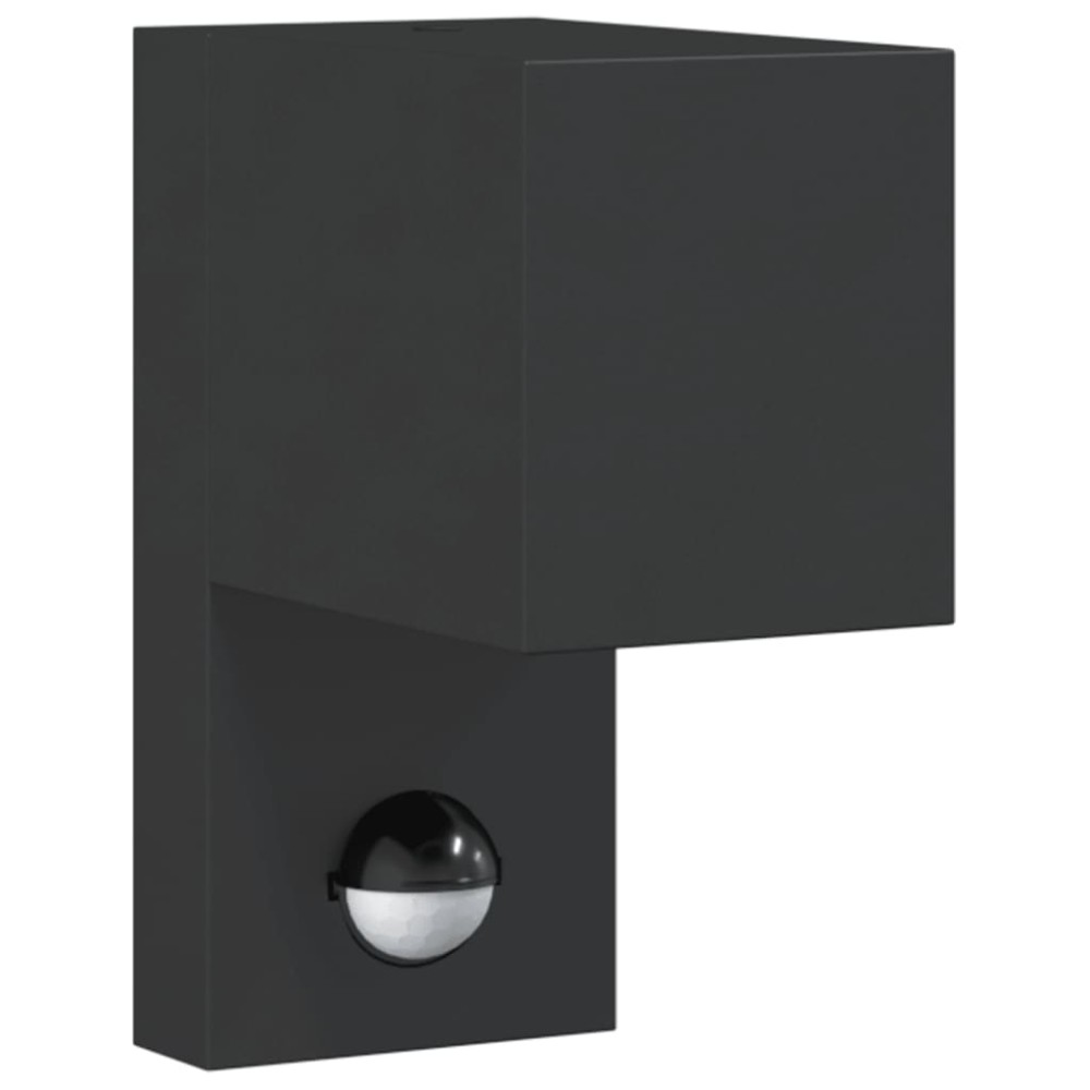 vidaXL Lampă exterioară de perete cu LED/senzor, negru aluminiu turnat