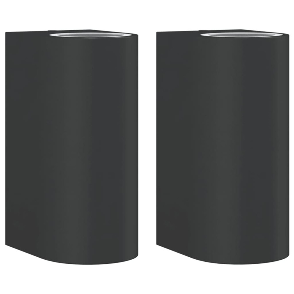 vidaXL Lămpi exterioare de perete cu LED 2 buc. negru, aluminiu turnat
