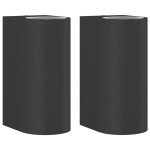 vidaXL Lămpi exterioare de perete cu LED 2 buc. negru, aluminiu turnat