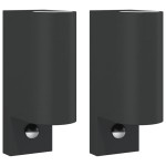 vidaXL Lămpi exterioare de perete senzori 2 buc. negru aluminiu turnat vidaXL Lămpi exterioare de perete senzori 2 buc. negru aluminiu turnat