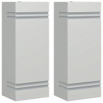 vidaXL Corpuri de iluminat exterior de perete 2 buc argintiu oțel inox vidaXL Corpuri de iluminat exterior de perete 2 buc argintiu oțel inox