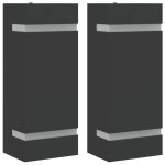 vidaXL Corpuri de iluminat exterior de perete 2 buc argintiu oțel inox vidaXL Corpuri de iluminat exterior de perete 2 buc argintiu oțel inox
