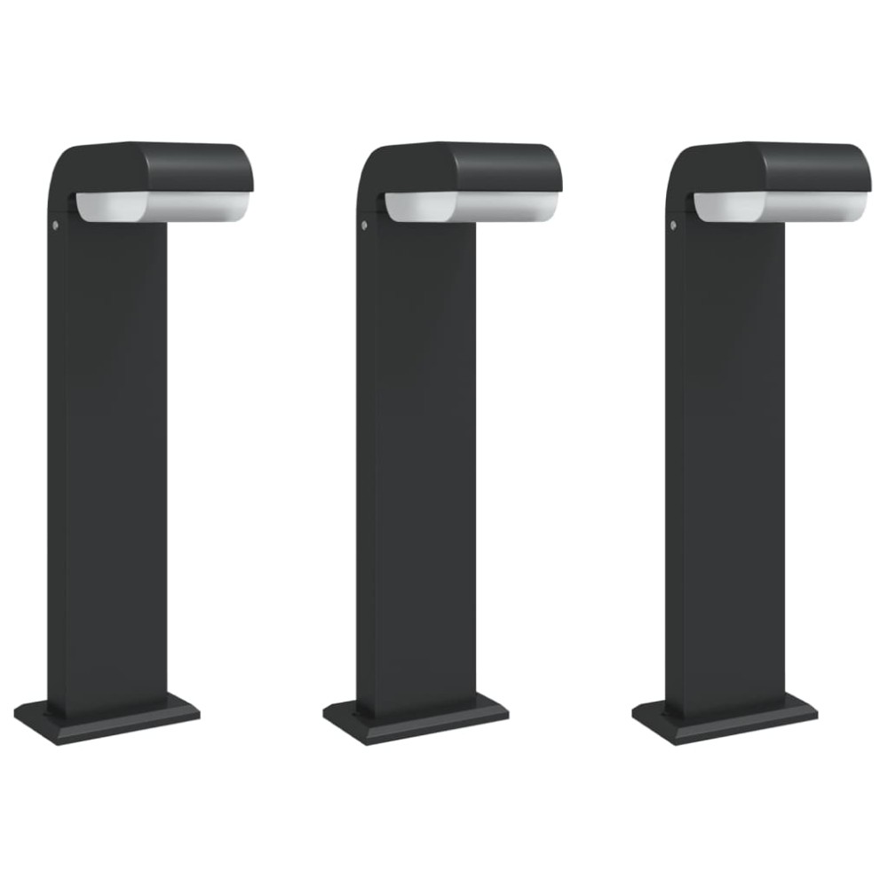 vidaXL Lămpi exterioare de podea 3 buc. negru 50 cm aluminiu turnat